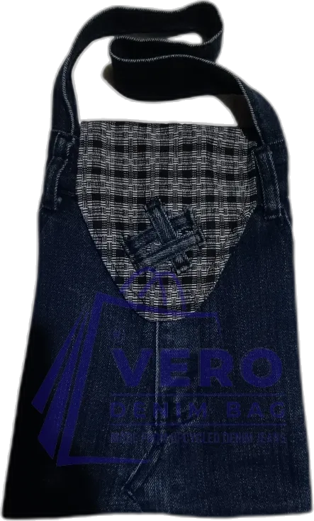 Mini Sling Bag, hand-beaded upcycled denim